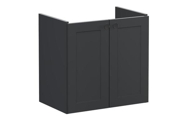 VitrA Root Classic 60cm 2 Door Wall Hung Slim Washbasin Unit - Matt Graphite